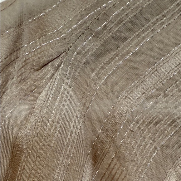 LOFT Taupe Blouse with Tie Neck - Picture 5 of 12